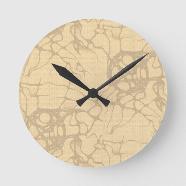 Relógio Redondo Dekoratives Muster auf beigem Hintergrund (Frente)