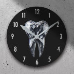 Relógio Redondo Dentista moderno escritório dentário preto de diam<br><div class="desc">Dentista Moderno Diamond Dental Black Dental Clocks.</div>