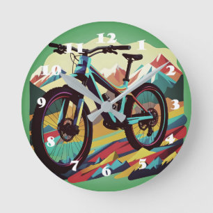 Relógio Redondo Descida Mountain Bike Art