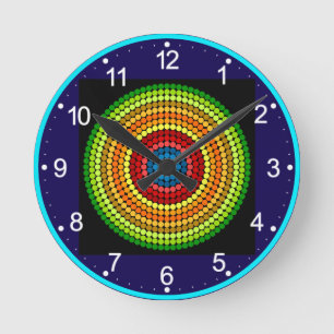 Relógio Redondo Desenho de Arte Mandala Abstrata Pontilhada-65904