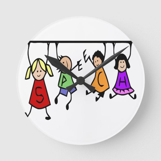 Relógio Redondo Desenhos animados bonitos dos miúdos que guardaram (Frente)