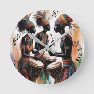 Relógio Redondo ✨Design Artístico de Música de Bateria Ritmo