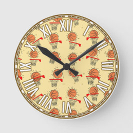 Relógio Redondo Design de basquetebol