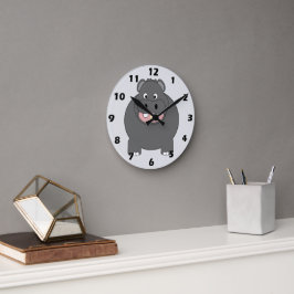 Relógio Redondo Design de Hipopótamo