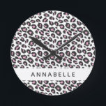 Relógio Redondo Design de impressão animal colorida moderna<br><div class="desc">Design de impressão animal colorida moderna. A cor pode ser personalizada para se adequar ao seu quarto. Parte de uma coleção.</div>