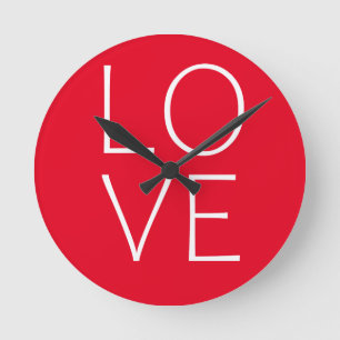 Relógio Redondo Design de texto de amor