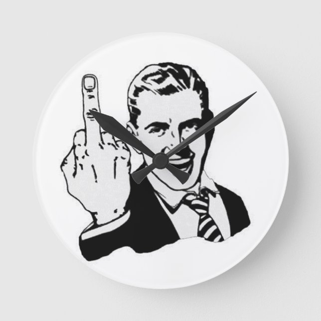 Relógio Redondo Design do pulso de disparo do dedo médio (Frente)