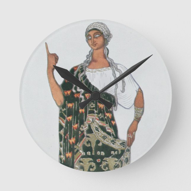 Relógio Redondo Design do traje de Phedre, 1917 (litho da cor) (Frente)