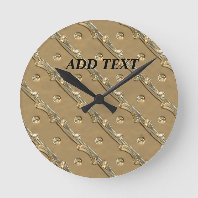 Relógio Redondo design elegante ouro (Frente)