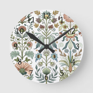 Relógio Redondo Design Floral Art Nouveau 402 flores