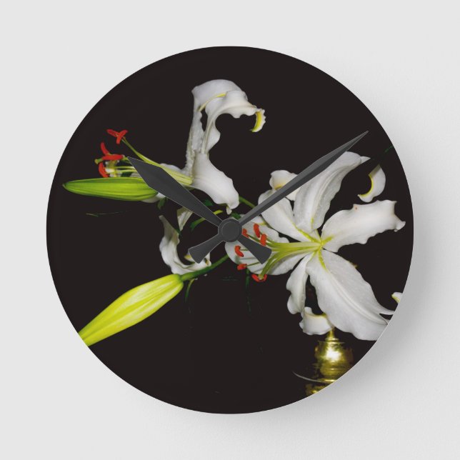 Relógio Redondo Design irlandês - Coleção de latas e flores (Frente)