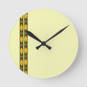 Relógio Redondo Design Liso Laranja Amarelo