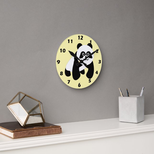 Relógio Redondo Design Panda (Escritório)