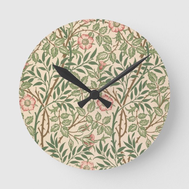 Relógio Redondo design 'Sweet Briar' para wallpaper, impresso por  (Frente)