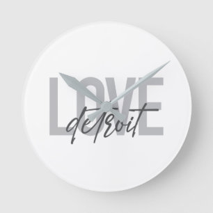 Relógio Redondo Detroit de amor moderno, simples, legal, design ur