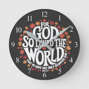 Relógio Redondo Deus Amou Tanto o Mundo