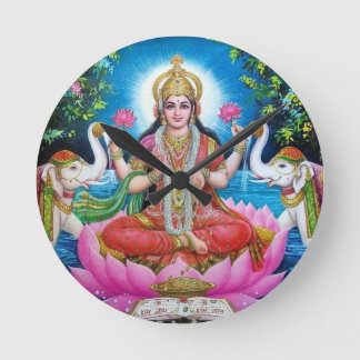Relógio Redondo Deusa de Lakshmi de amor, de prosperidade, e de