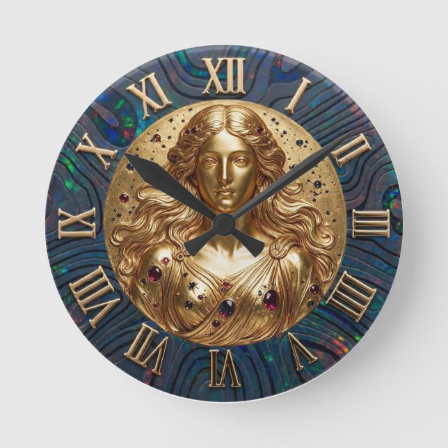 Relógio Redondo Deusa Nyx Black Opal Dial Pocket  (Frente)