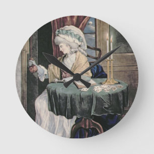 Relógio Redondo Dezembro, c.1790 (w/c no papel)