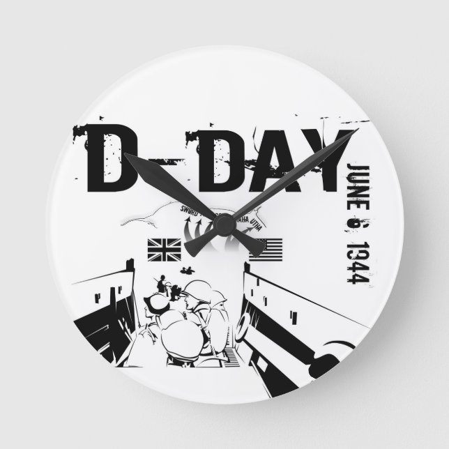 Relógio Redondo DIA D 6 de junho de 1944 (Frente)