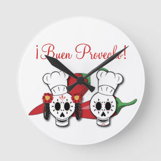 Relógio Redondo Dia da Cozinha Morta com Pimentos Chili