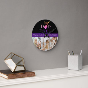 Relógio Redondo Dia de os pais de Colagem de Fotografias do Melhor