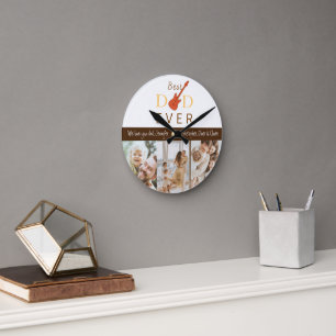 Relógio Redondo Dia de os pais de Colagem de Fotos da Família do M