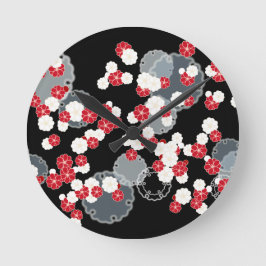 Relógio Redondo Dia do ano novo Anel de Neve de ameixa