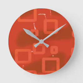 Relógio Redondo Dia dos Namorados Vermelho Geométrico Abstrato Cap