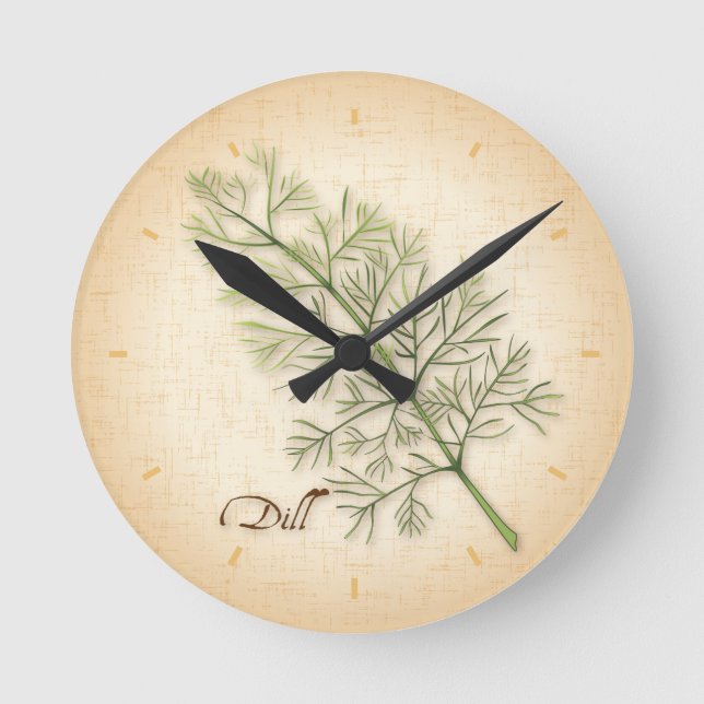 Relógio Redondo Dill Herb round Clock (Frente)