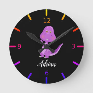 Relógio Redondo Dinossauro para Bebês Personalizado