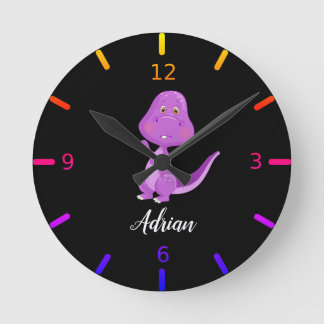 Relógio Redondo Dinossauro para Bebês Personalizado
