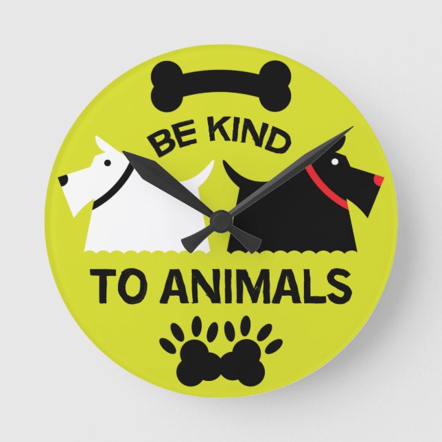 Relógio Redondo Direitos de Proteção do Bem-Estar dos Cães | Bolic (Frente)