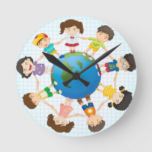 Relógio Redondo Diversidade global