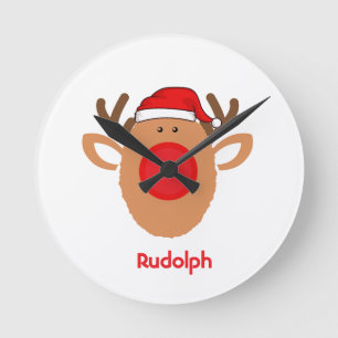 Relógio Redondo Divertimento Rudolph Natal