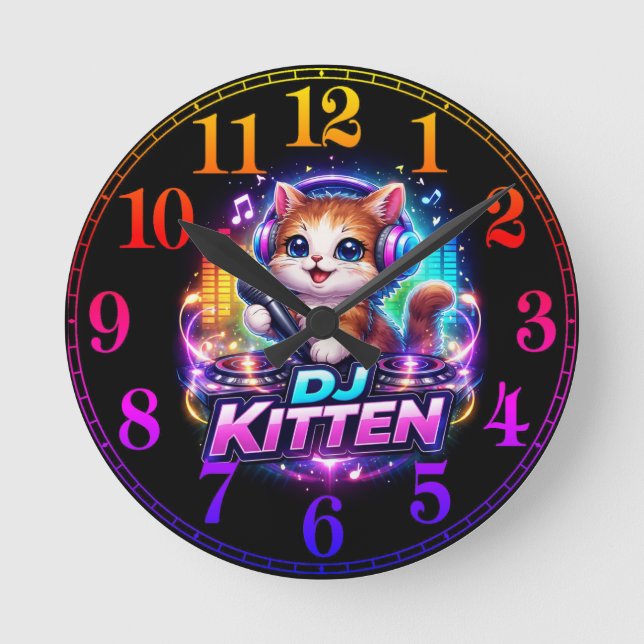 RELÓGIO REDONDO DJ KITTEN 2 (Frente)