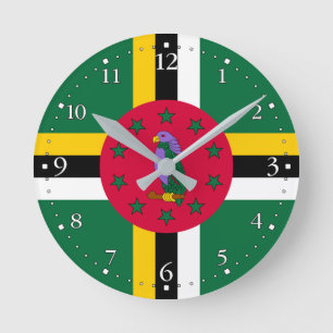 Relógio Redondo Dominica Flag