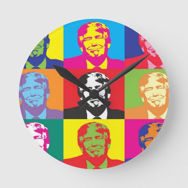 Relógio Redondo Donald Trump Pop Art (Frente)