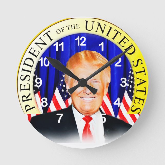 Relógio Redondo Donald TRUMP - Presidente dos EUA _ (Frente)