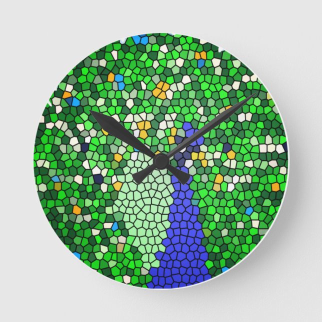 Relógio Redondo Dons impressionantes de mosaico Peacock personaliz (Frente)