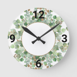 Relógio Redondo Dourado 2 WALL CLOCK Verde Sage