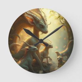 Relógio Redondo „Drachenmutter im goldenen Wald“