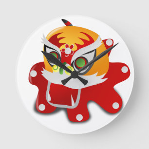 Relógio Redondo dragão chinês