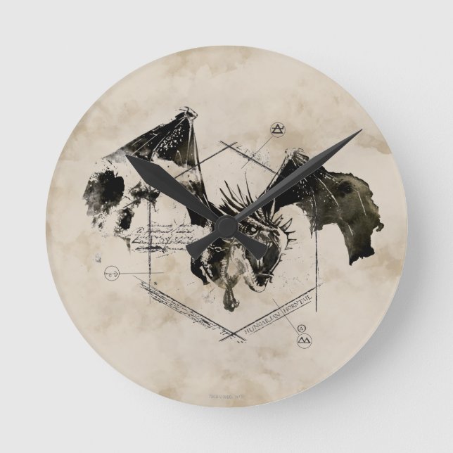 Relógio Redondo Dragão Horntail Húngaro (Frente)