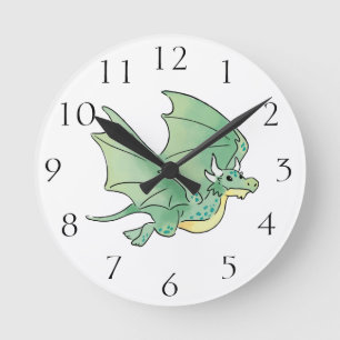 Relógio Redondo Dragão verde