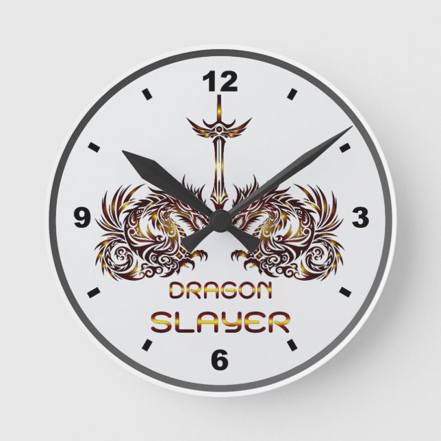 Relógio Redondo Dragon Slayer of Clock (Frente)