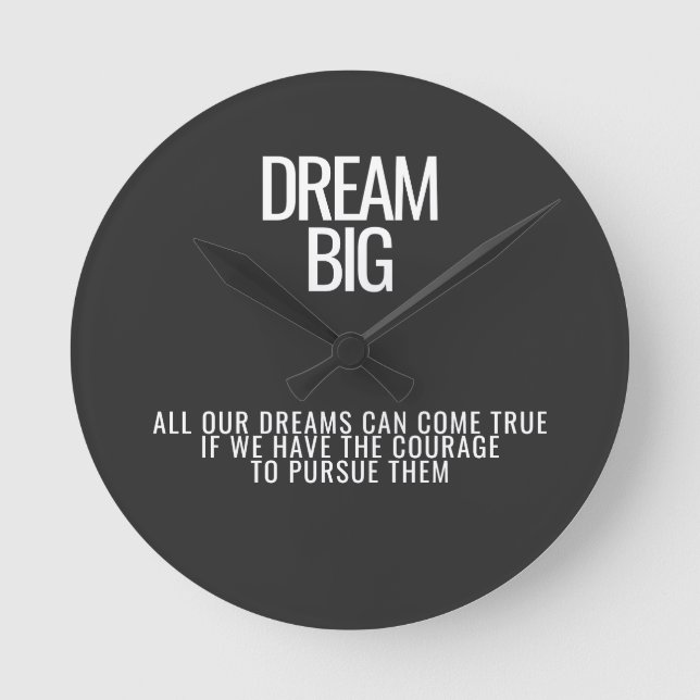 Relógio Redondo Dream Big Wall Clock (Frente)