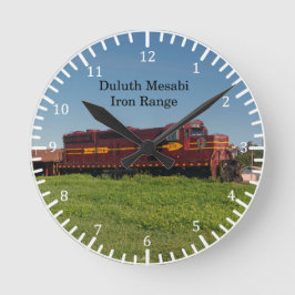 Relógio Redondo Duluth Mesabi Iron Range Locomotive clock