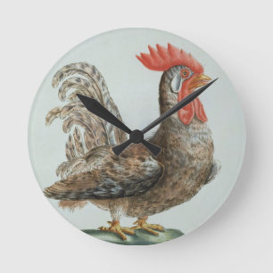 Relógio Redondo Dwarf Cockerel, c.1767-76 (hand coloured engraving