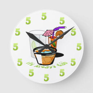 Relógio Redondo É sempre pulso de disparo de parede de cinco hora